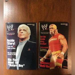 Vintage WWE Collectors Series 1 & 2 MINI Magazines RicFlair&Hulk Hogan 3.5”x5.5”